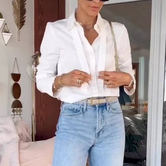 Scoop Women's Tie Neck Poplin Shirt - Picture 3 of 7